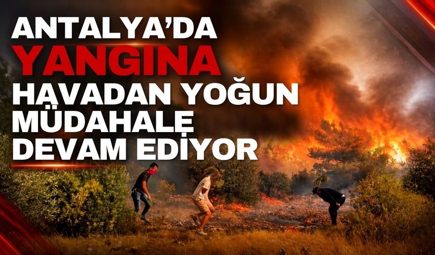 Antalya’da yangına havadan yoğun müdahale devam ediyor