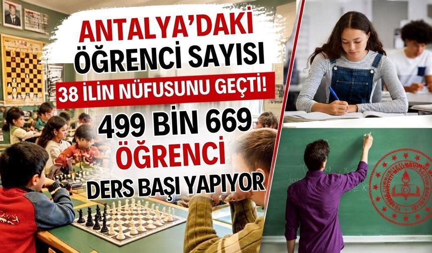 Antalya’daki öğrenci sayısı 38 ilin nüfusunu geçti! 499 bin 669 öğrenci ders başı yapıyor