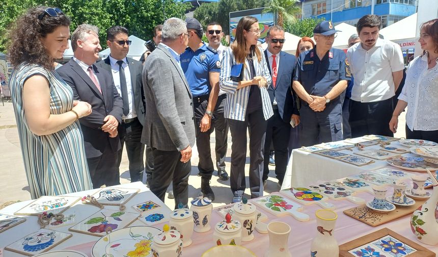 Köşklü kursiyerler el emeği ürünlerini sergiledi